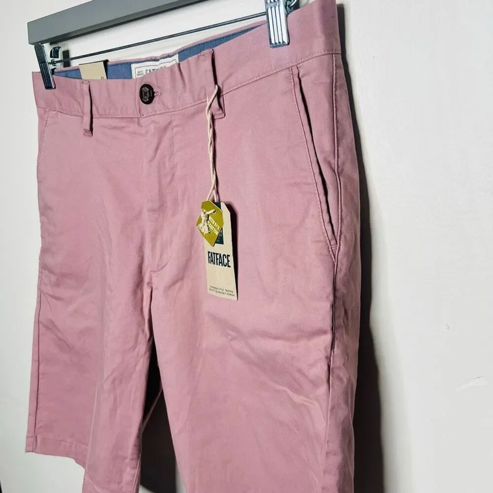 Fat Face Mawes Organic Chino Shorts Light Pink W 30, 10
